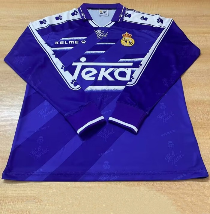 1994-1996 Real Madrid Away Long sleeves Retro Soccer Jersey