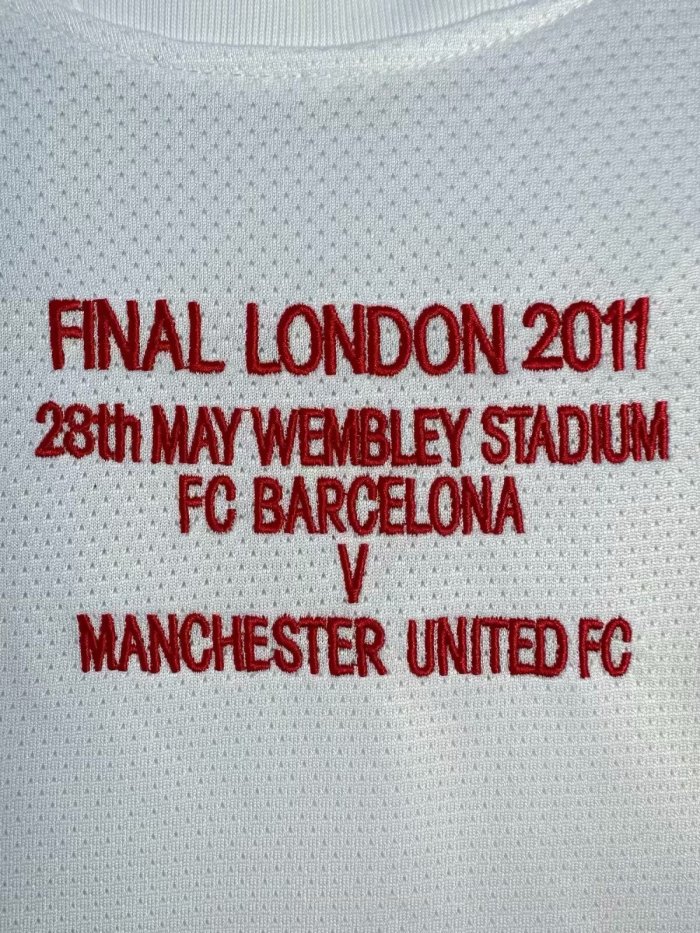 2010-2011 Manchester United Away Long Sleeve Retro Soccer Jersey