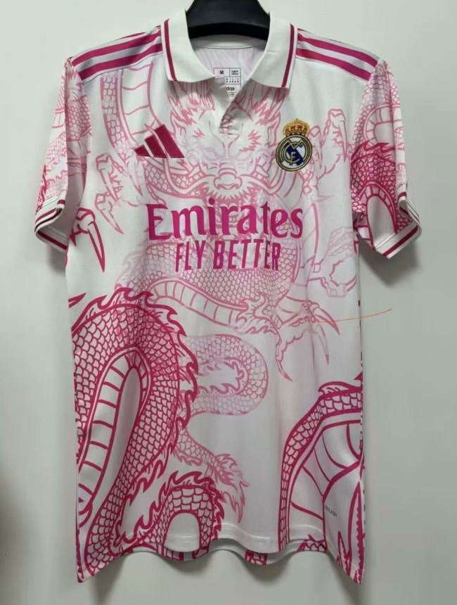25-26 Real Madrid White Pink Special Edition Training Shirts