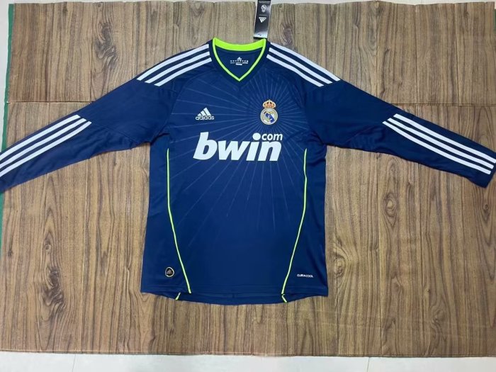 2010-2011 Real Madrid Away Long Sleeve Retro Soccer Jersey