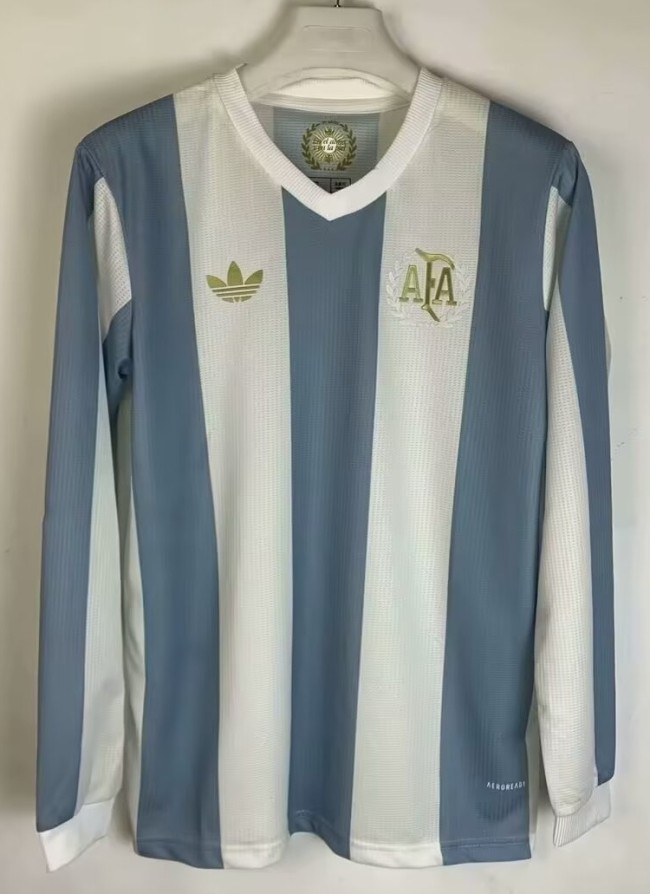 24-25 Argentina 50th Commemorative Edition  Long sleeves Fans Version Soccer Jersey