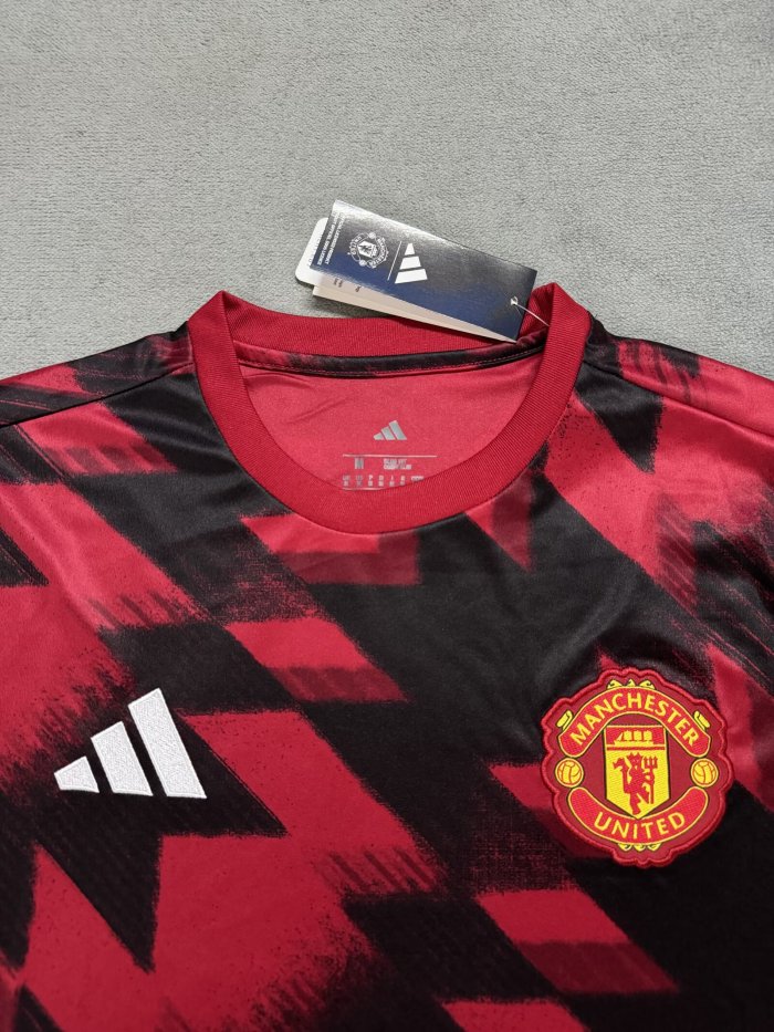 25-26 Manchester United Red Black Fans Training shirts