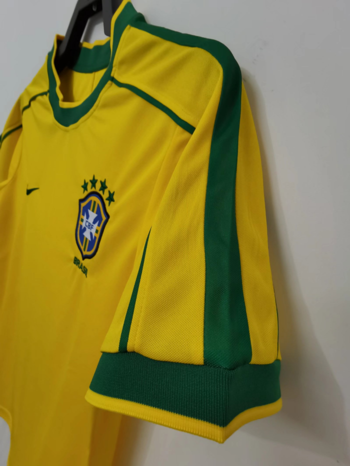 1998 Brazil Home Retro Soccer Jersey*耐克标无蓝边