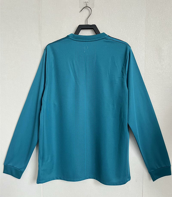 2017-2018 Real Madrid Third Long Sleeve Player Version Retro Soccer Jersey