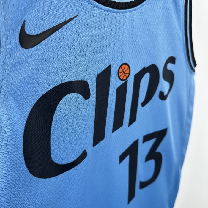 24-25 Clippers GEORGE #13 Blue City Edition Top Quality Hot Pressing NBA Jersey
