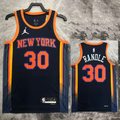 22-23 KNICKS RANDLE #30 Black Top Quality Hot Pressing NBA Jersey (Trapeze Edition)