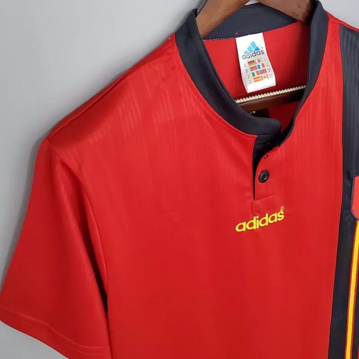 1996 Spain Home Retro Soccer Jersey
