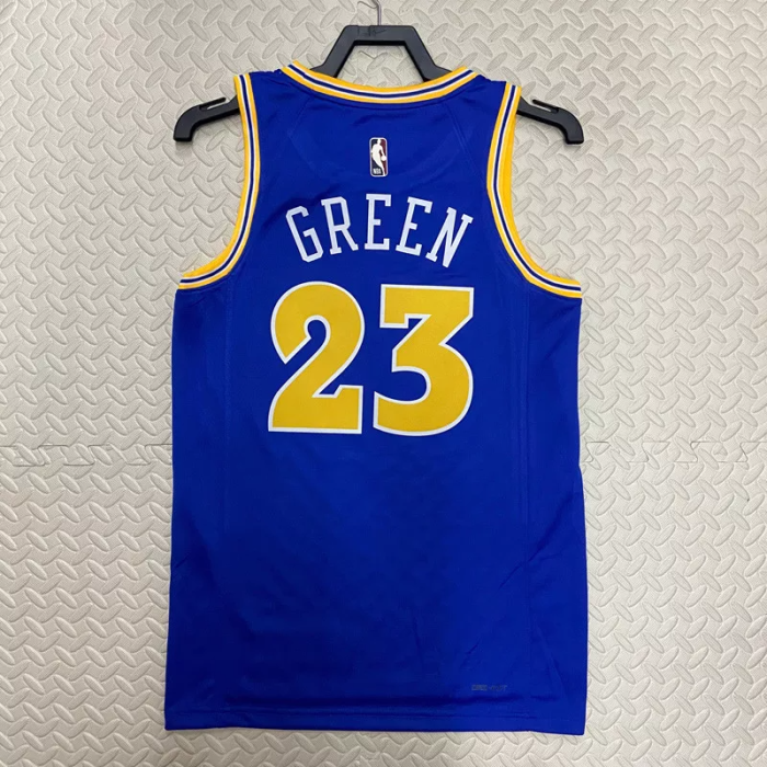 22-23 WARRIORS GREEN #23 Blue Top Quality Hot Pressing NBA Jersey (Retro Logo)