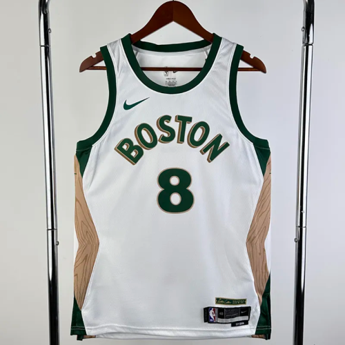 23-24 CELTICS PORZINGIS #8 White City Edition Home Top Quality Hot Pressing NBA Jersey