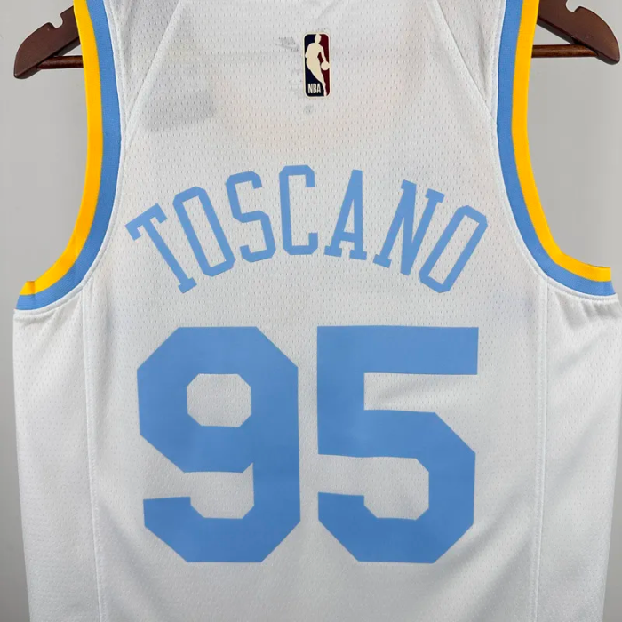 22-23 Lakers TOSCANO #95 White Retro Top Quality Hot Pressing NBA Jersey