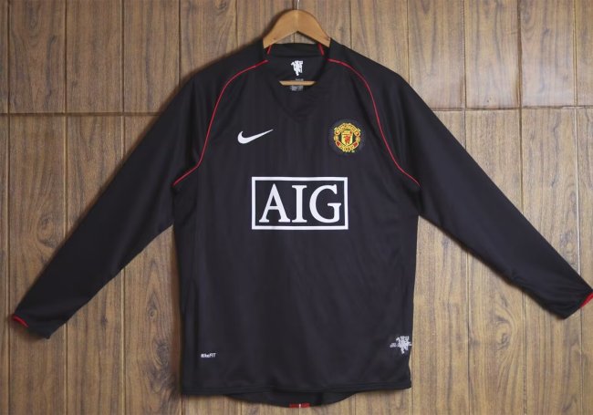 2007-2008 Manchester United Third Long SleevesRetro Soccer Jersey