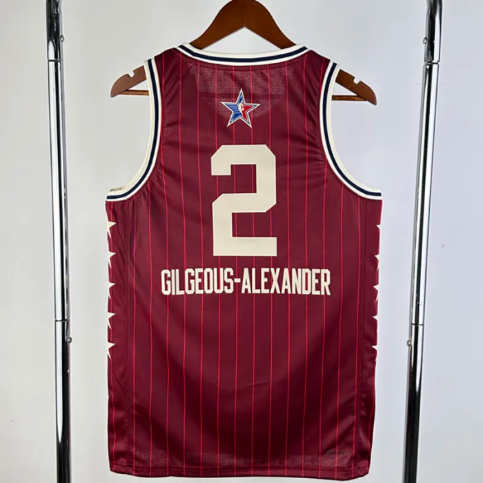 23-24 ALL-STAR GILGEOUS-ALEXANDER #2 Red Top Quality Hot Pressing NBA Jersey