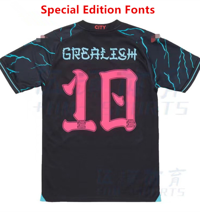 23-24 Manchester City Third 1:1 Special Edition Fonts Fans Soccer Jersey