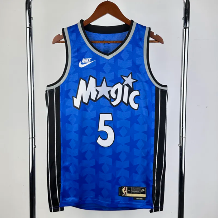 23-24 Magic BAANCHERO #5 Dark Blue Top Quality Hot Pressing NBA Jersey (Retro Logo)(V领)