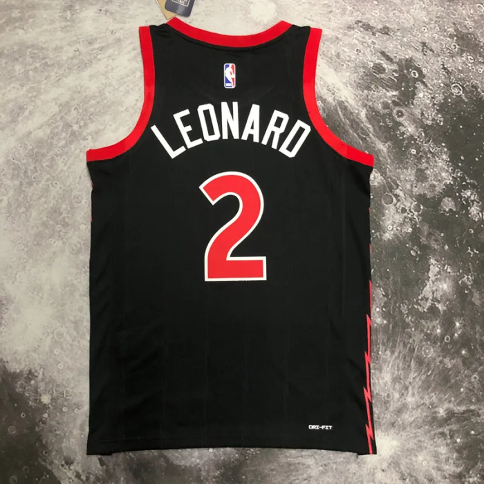 22-23 RAPTORS LEONARD #2 Black red Top Quality Hot Pressing NBA Jersey (Trapeze Edition)