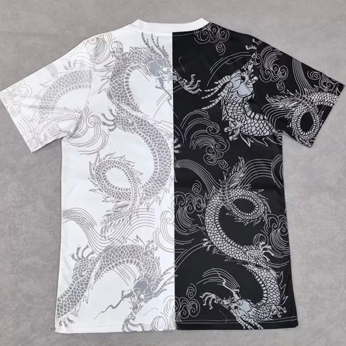 25-26 Real Madrid White Black Special Edition Fans Training Shirts *龙纹