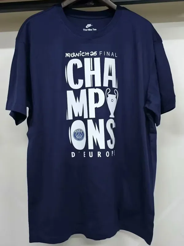 25-26 Paris Saint-Germain Royal blue Champion High Quality Casual T-Shirt 宝蓝圆领