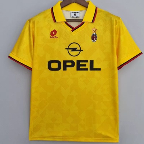 1995-1996 AC Milan Third Yellow Retro Soccer Jersey