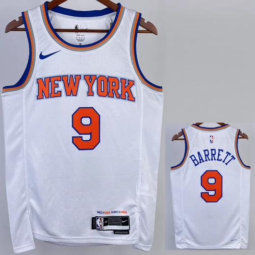 22-23 KNICKS BARRETT #9 White Top Quality Hot Pressing NBA Jersey