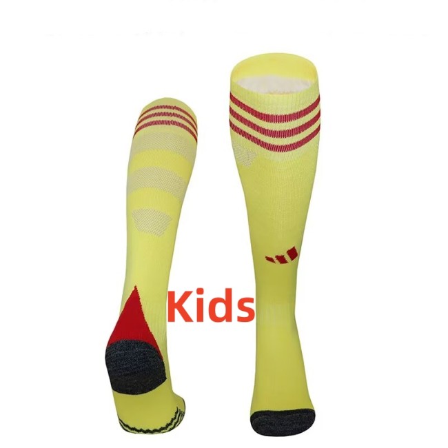 25-26 Arsenal Light Yellow GoalKeeper Kids Socks