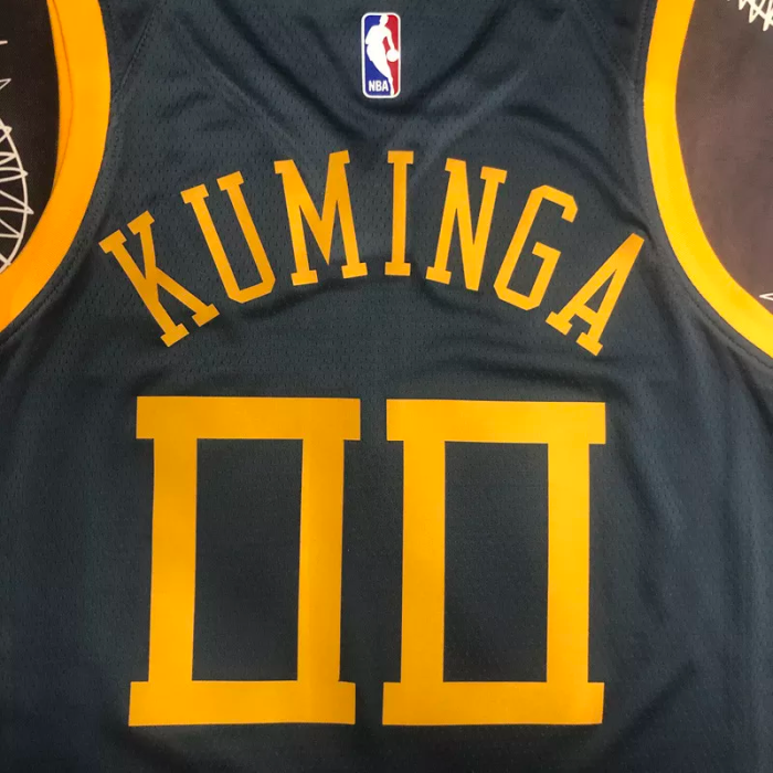 2018 WARRIORS KUMINGA #00 Black Gray Top Quality Hot Pressing NBA Jersey