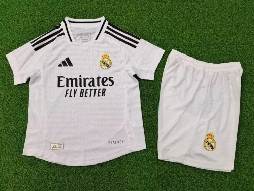 24-25 Real Madrid Home Player Version Kids Soccer Jersey