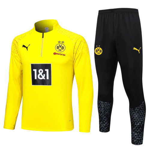23-24 Dortmund High Quality Half Pull Tracksuit