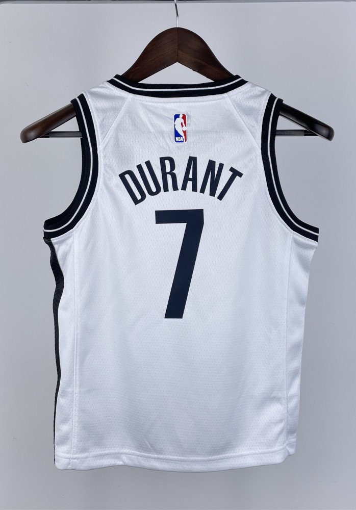 2023 Nets DURANT #7 White Top Quality Hot Pressing Kids NBA Jersey