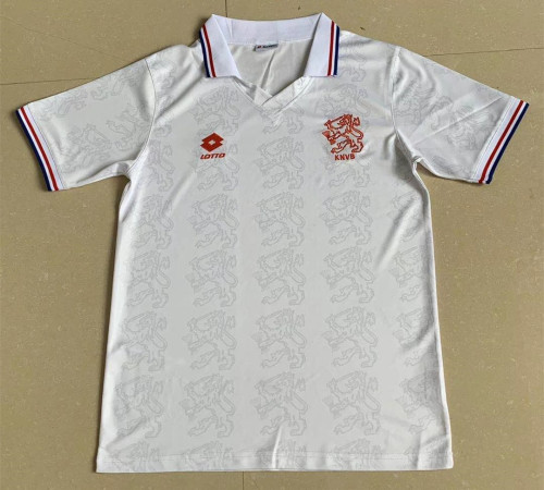 1995  Netherlands  Away White Retro Soccer Jersey