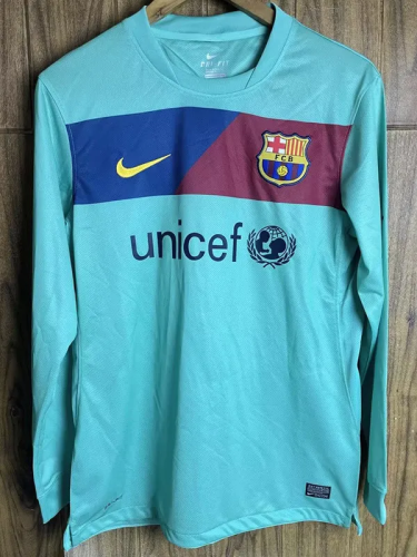 2010-2011 Barcelona Away Long Sleeve Retro Soccer Jersey (长袖)