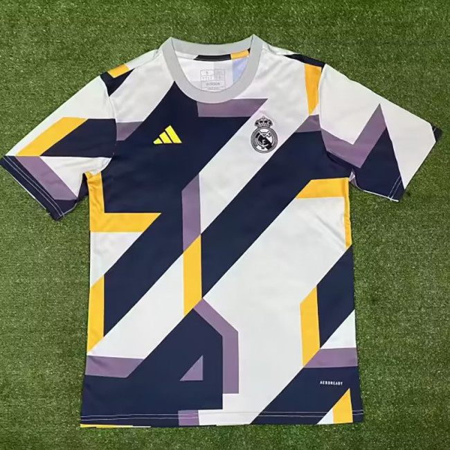 2024 Real Madrid Black White Yellow Special Edition Fans Training Shirts