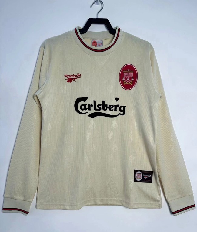 1996-1997 Liverpool Away Long Sleeve Retro Soccer Jersey