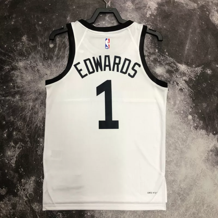 22-23 TIMBERWOLVES EDWARDS #1 White City Edition Top Quality Hot Pressing NBA Jersey