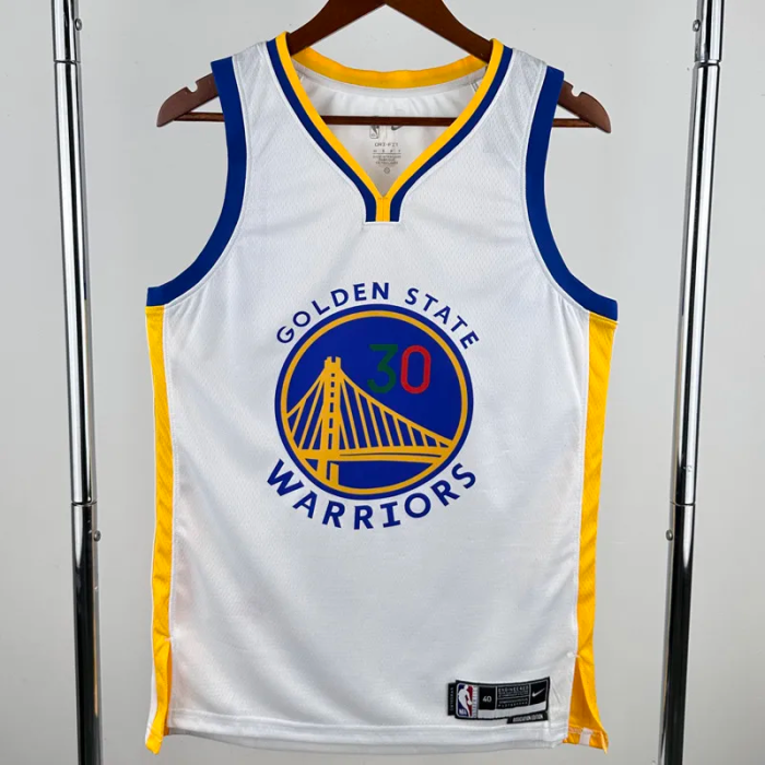 WARRIORS CURRY #30 White Top Quality Hot Pressing NBA Jersey