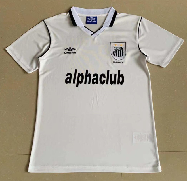 2001 Santos FC Home White Retro Soccer Jersey