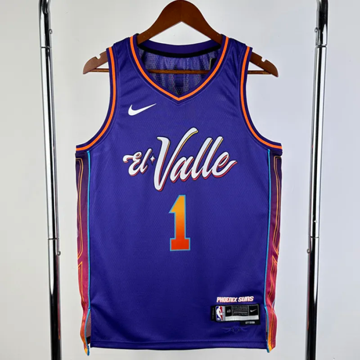 23-24 SUNS BOOKER #1 Purple City Edition Top Quality Hot Pressing NBA Jersey