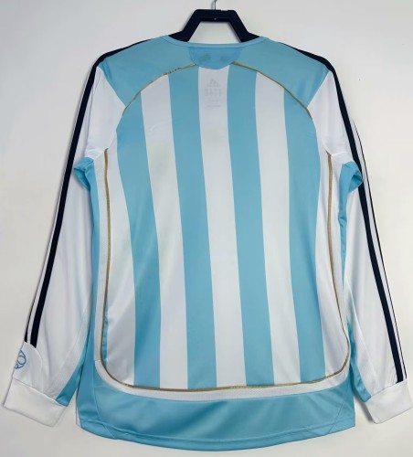 2006-2007 Argentina Home Long Sleeve Retro Soccer Jersey