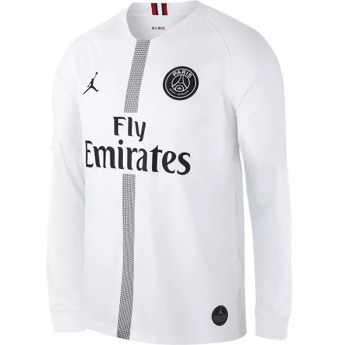 2018-2019 Paris Saint-Germain Paris Jordan White Long Sleeve Retro Soccer Jersey