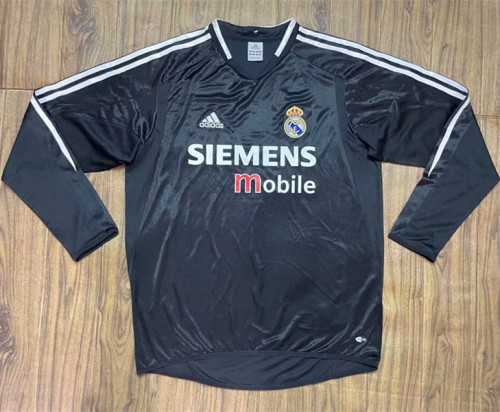2004-2005 Real Madrid Away Long Sleeves Retro Soccer Jersey