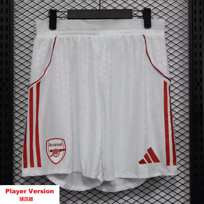 25-26 Arsenal White Player Version Shorts Pants (球员短裤)