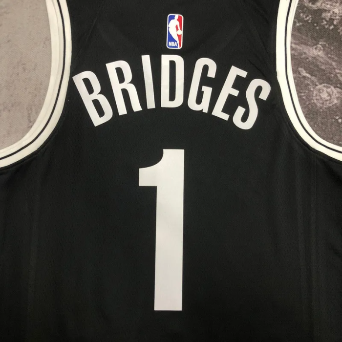 22-23 NETS BRIDGES #1 Black Top Quality Hot Pressing NBA Jersey (Trapeze Edition)