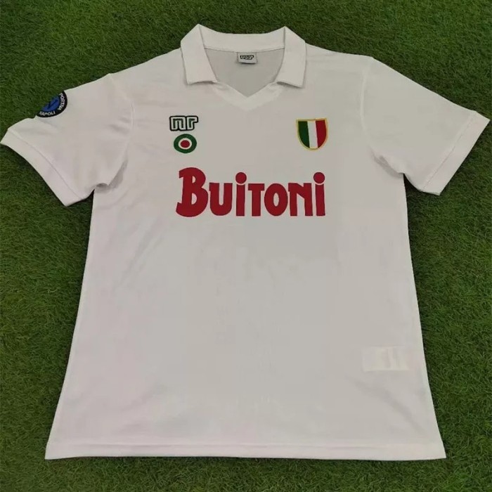 1987-1988 Napoli Away White Retro Soccer Jersey