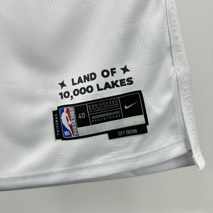24-25 Timberwolves EDWARDS #5 White City Edition Top Quality Hot Pressing NBA Jersey