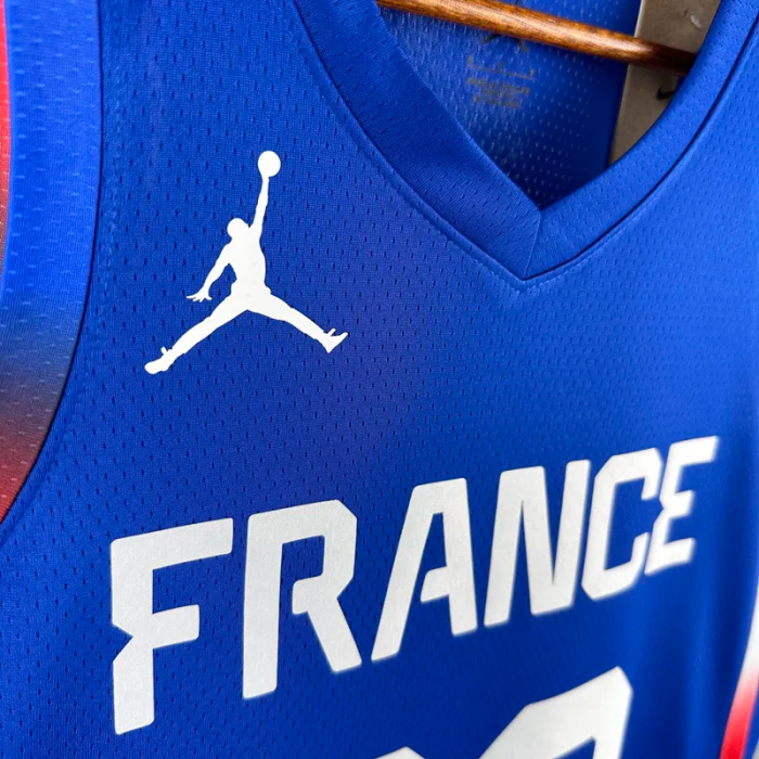 2024 Olympic Game France WEMBANYAMA # 32 Blue Basketball Jersey