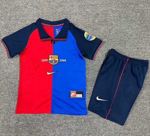 1999-2000 Barcelona Home Retro Kids Soccer Jersey