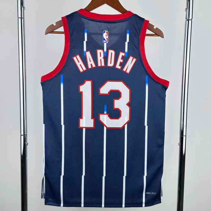 23-24 Rockets HARDEN #13 Royal blue City Edition Top Quality Hot Pressing NBA Jersey