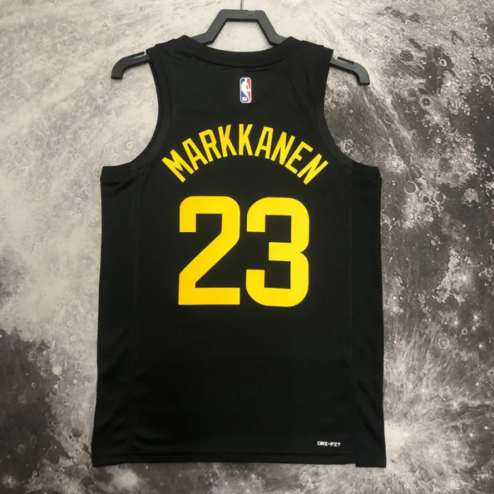 22-23 JAZZ MARKKANEN #23 Black Top Quality Hot Pressing NBA Jersey (Trapeze Edition)