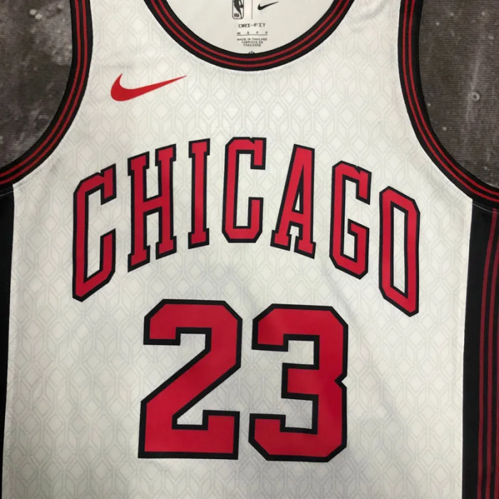 22-23 Bulls JORDAN #23 White City Edition Top Quality Hot Pressing NBA Jersey