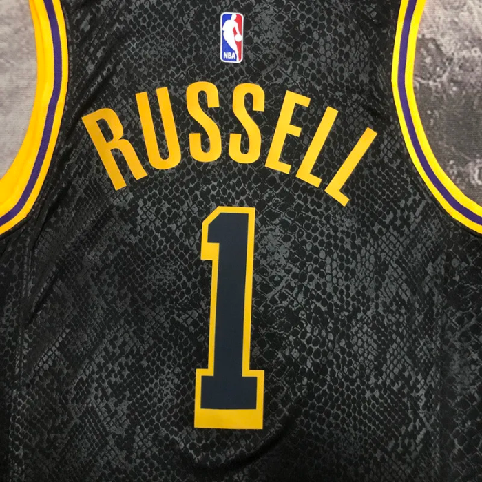 LAKERS RUSSELL #1 Black Top Quality Hot Pressing NBA Jersey