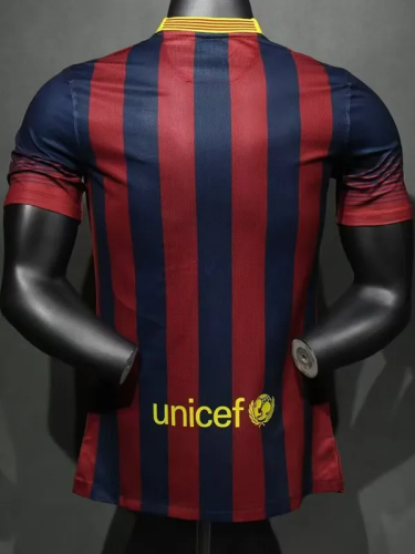 2013-2014 Barcelona Home Player Version  Retro Soccer Jersey